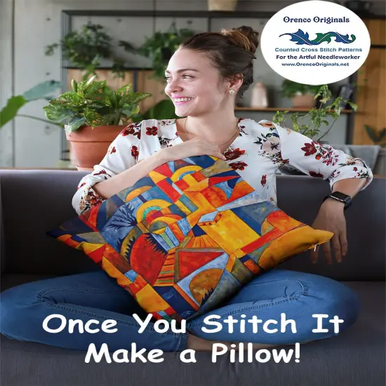 New Paul Klee Temple Garden Abstract Counted Cross Stitch Pattern {3}