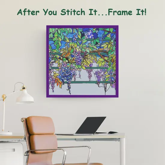 Louis Comfort Tiffany Wisteria Square Design Counted Cross Stitch Pattern {4}
