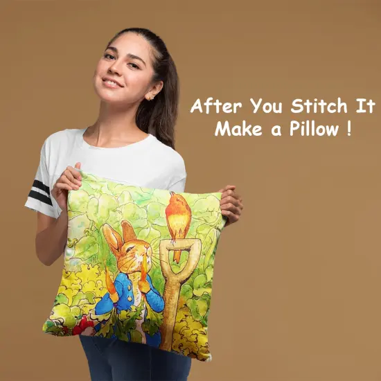 Peter Rabbit Digs in Garden inspired by Beatrix Potter Counted Cross Stitch Pattern {4}