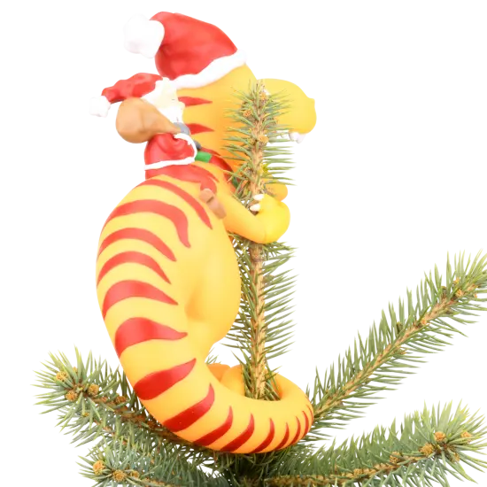Santa Riding a T-Rex Funny Christmas Tree Topper - Large 10" {6}