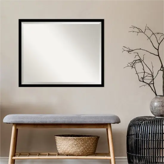 Beveled Bathroom Wall Mirror, Jet Frame {4}