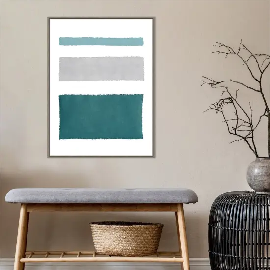 Painted Weaving IV Blue Green by Piper Rhue Canvas Wall Art Print Framed {4}