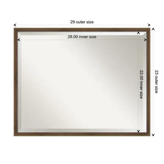 Beveled Wood Bathroom Wall Mirror, Lucie Frame {1}