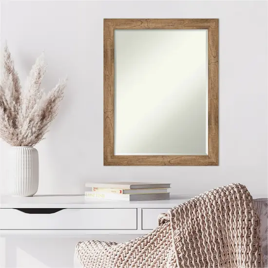 Petite Bevel Wood Wall Mirror, Owl Brown Narrow Frame {6}