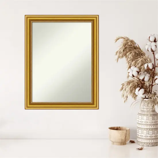 Amanti Art Non-Beveled Wood Wall Mirror, Townhouse Gold Frame {5}