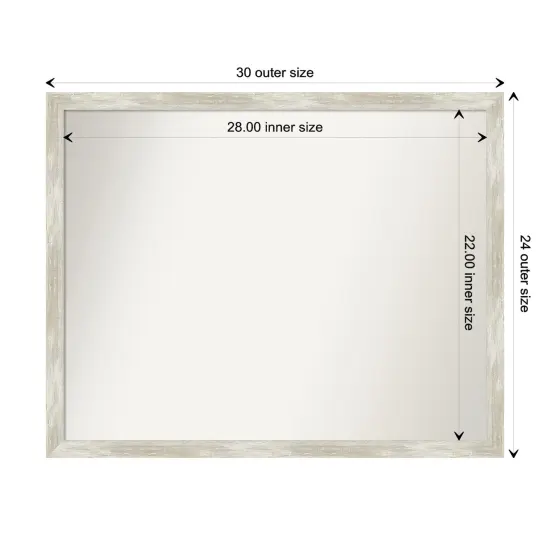 Amanti Art Non-Beveled Wall Mirror, Crackled Metallic Narrow Frame {1}