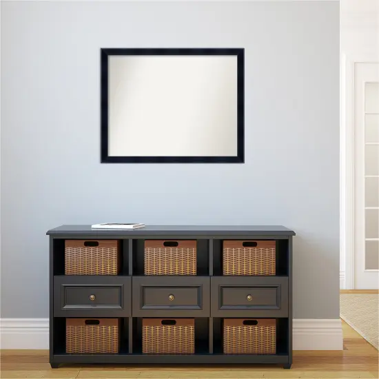 Amanti Art Non-Beveled Wood Wall Mirror, Madison Black Frame {5}