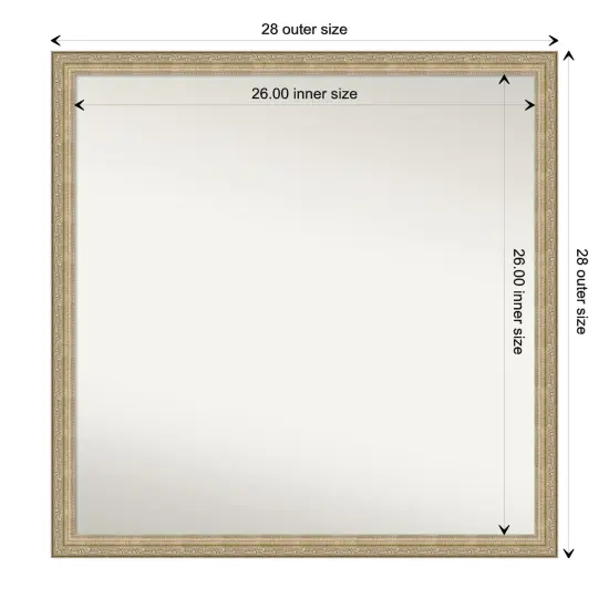 Amanti Art Non-Beveled Wall Mirror, Paris Champagne Frame {1}