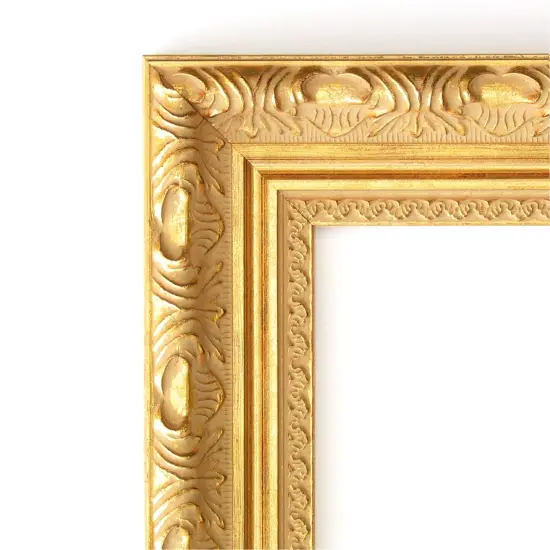Amanti Art Non-Beveled Wood Wall Mirror, Versailles Gold Frame {3}