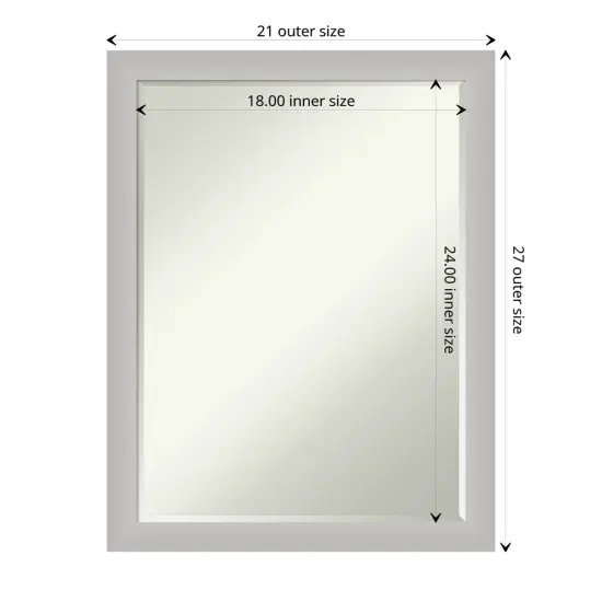 Petite Bevel Wood Wall Mirror, Low Luster Silver Frame {1}