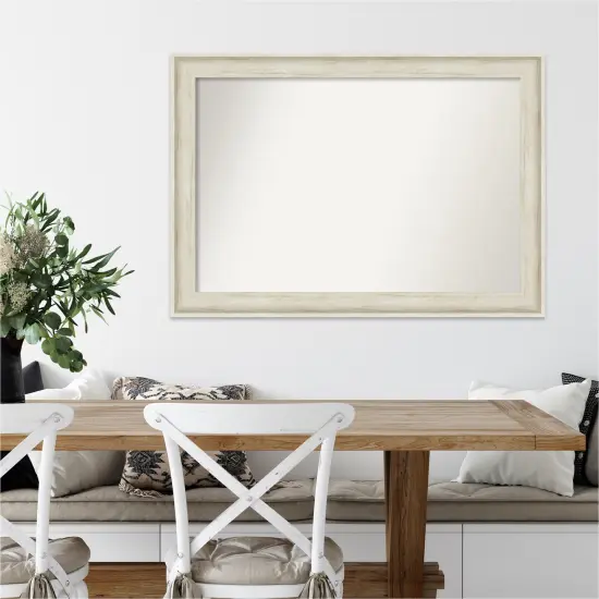 Amanti Art Non-Beveled Wall Mirror, Regal Birch Cream Frame {7}