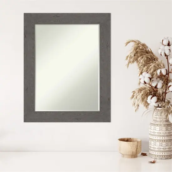 Petite Bevel Wall Mirror, Rustic Plank Frame Rustic Plank Grey {5}