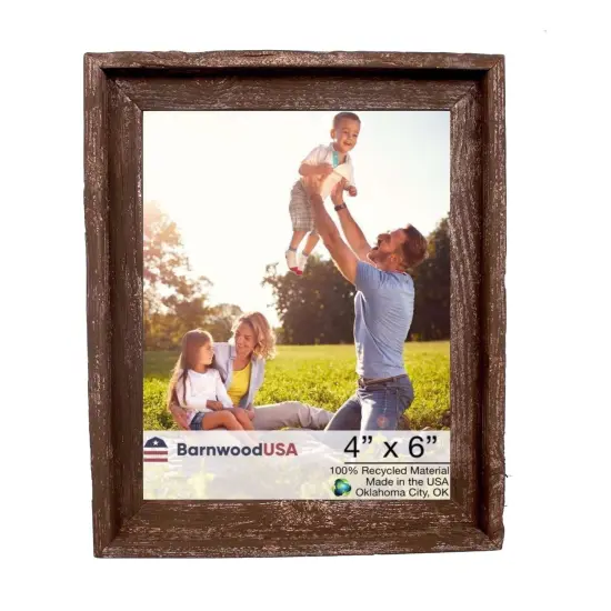 Rustic Farmhouse Signature Series Tabletop Reclaimed Wood Picture Frame Brown {1}