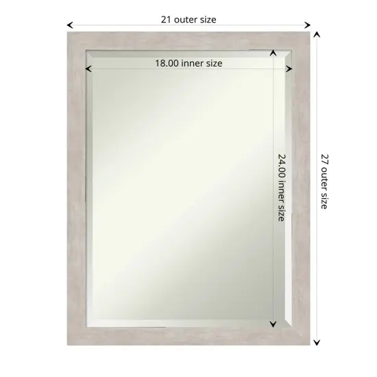 Beveled Wood Bathroom Wall Mirror, Marred Frame {1}