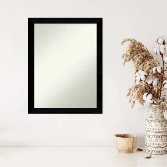 Amanti Art Non-Beveled Wood Wall Mirror, Black Museum Frame {5}