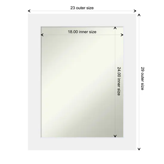 Amanti Art Non-Beveled Wood Wall Mirror, Corvino Black Frame Corvino White {1}