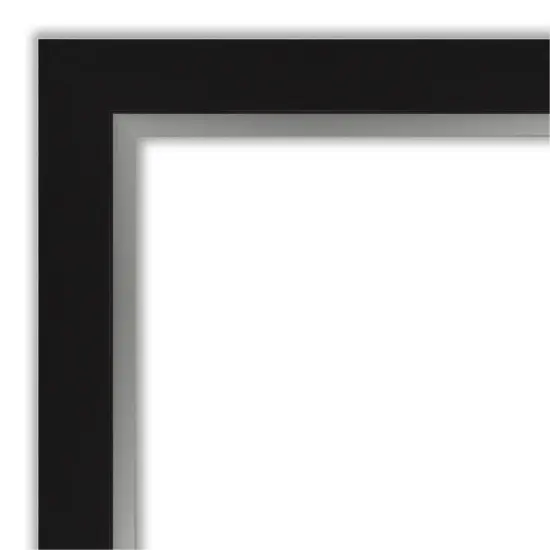 Amanti Art Non-Beveled Wall Mirror, Eva Black Silver Frame {3}