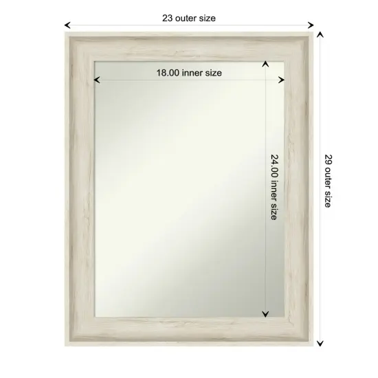 Amanti Art Non-Beveled Wall Mirror, Regal Birch Cream Frame {1}