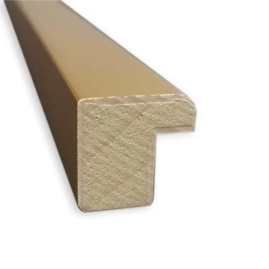 Amanti Art Non-Beveled Wood Wall Mirror, Svelte Clay Grey Frame Svelte Polished Gold Frame {2}