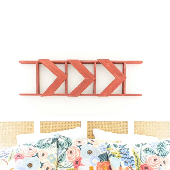 Rustic Farmhouse 11 in. x 14 in. Reclaimed Wood Chevron Arrows (Set of 3) Red {5}