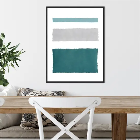 Painted Weaving IV Blue Green by Piper Rhue Canvas Wall Art Print Framed {6}