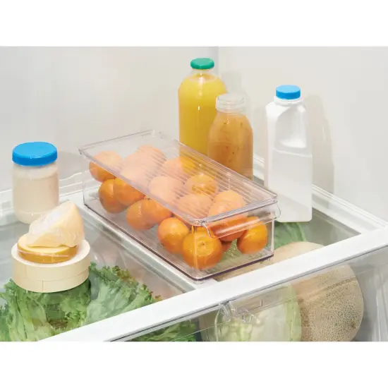 mDesign Plastic Kitchen Food Storage Bin with Handle, Lid, 2 Pack {3}