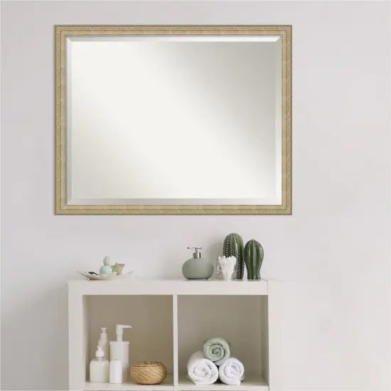 Beveled Bathroom Wall Mirror, Paris Champagne Frame {5}