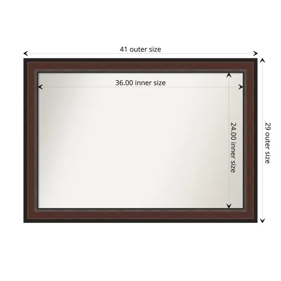 Amanti Art Non-Beveled Wall Mirror, Harvard Walnut Frame {1}