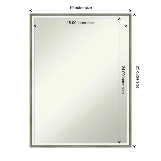 Amanti Art Non-Beveled Wood Wall Mirror, Lucie Black Frame Lucie Silver White Frame {1}