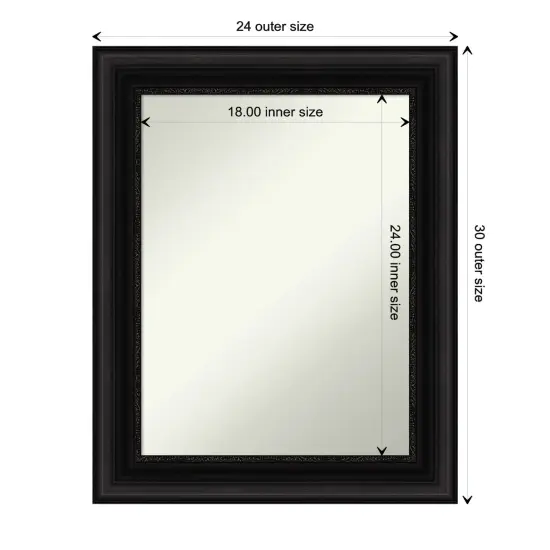 Amanti Art Non-Beveled Wall Mirror, Parlor Black Frame {1}