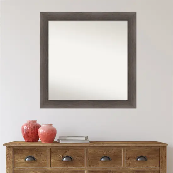 Amanti Art Non-Beveled Wood Wall Mirror, Hardwood Chocolate Frame {7}