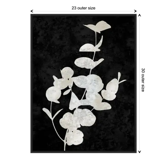 Plant Life White on Black I by Danielle Carson Canvas Wall Art Print Framed {1}