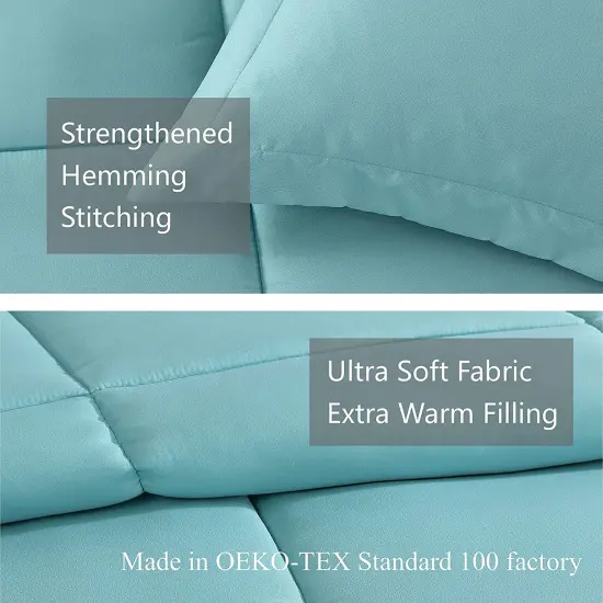 American Home Collection Down Alternative Comforter Set Extra Warm and Soft Aqua {3}