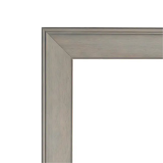 Amanti Art Non-Beveled Wood Wall Mirror, Greywash Frame {3}