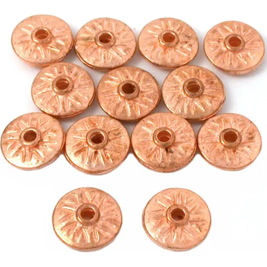 15g Fluted Saucer Beads Copper Plate 11mm Approx 14 {1}