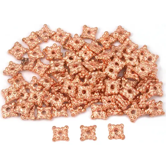 Square Bali Spacer Beads Copper Plated 5mm Approx 95 {1}