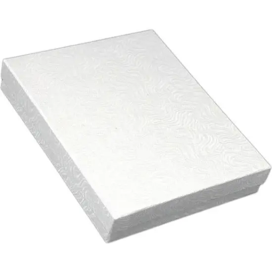 100 White Swirl Cotton Boxes Necklace Gift Box Displays 6 1/8" {2}