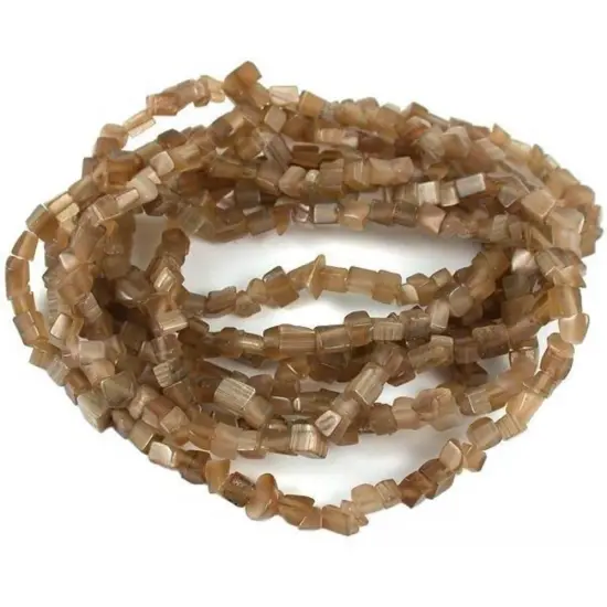 Brown Fiber Optic Chip Beads Jewelry Beading 34" Strand {1}