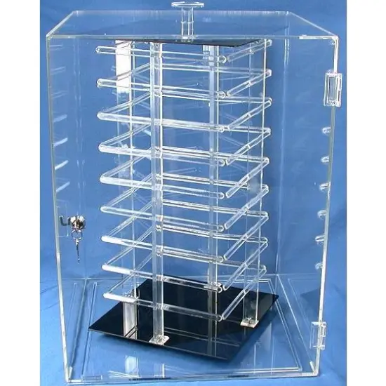 Earring Display Locking Case Rotating Revolving 144 Card Stand {1}