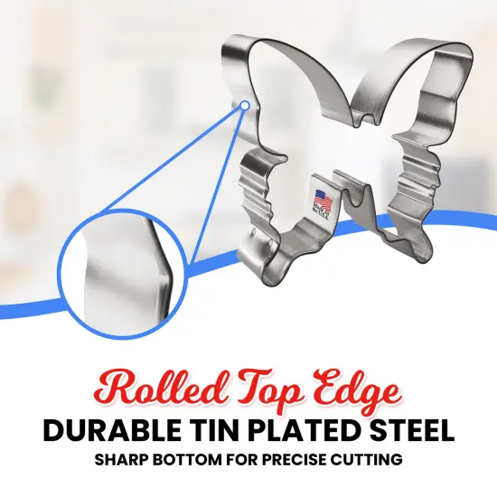 CookieCutter.com Butterfly Cookie Cutters 4.5 in, Tin Plate Steel, Handmade in the USA {3}