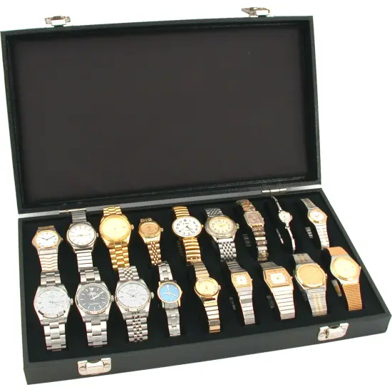 18pc Black Watch Travel Tray Showcase Display Case Unit {1}