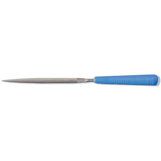Grobet 16cm Half-Round Needle File w/Handle, Cut 2, Item No. 30.527 {1}