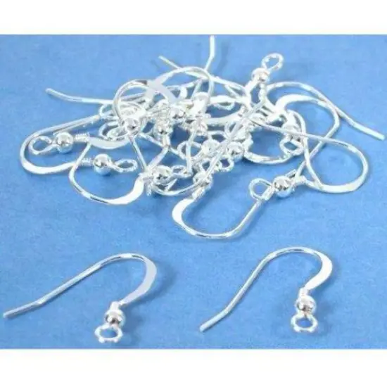 20 Fish Hook Earrings Sterling Silver Earwires 21 Gauge {1}