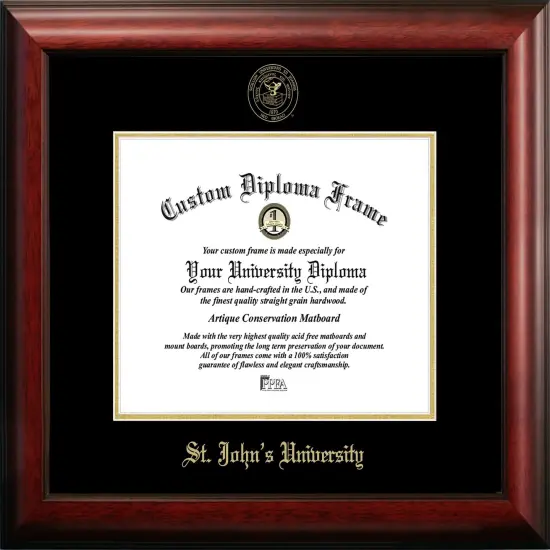 St. John's University 11w x 8.5h Gold Embossed Diploma Frame {1}