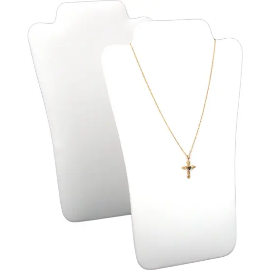 2 White Leather Necklace Easel Displays Jewelry Case {1}