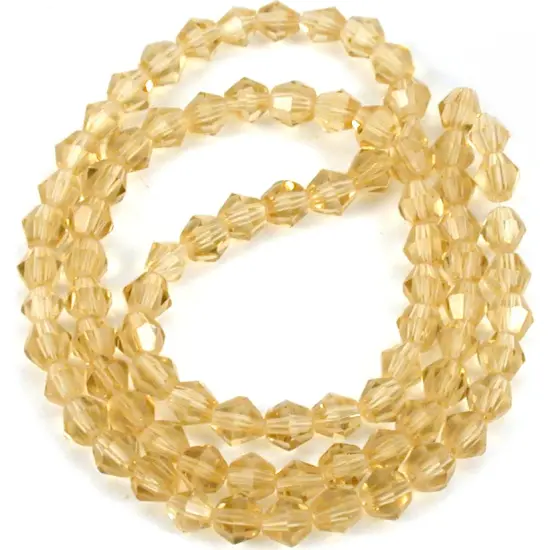 Yellow Faceted Bicone Glass Loose Beads 4mm 1 Strand {1}