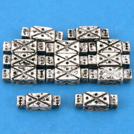 Rectangle Tube Beads Antique Silver Plt 13mm Approx 12 {1}