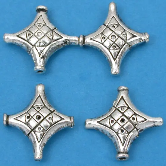 Bali Diamond Beads Antique Silver Plate 22.5mm Approx 3 {1}