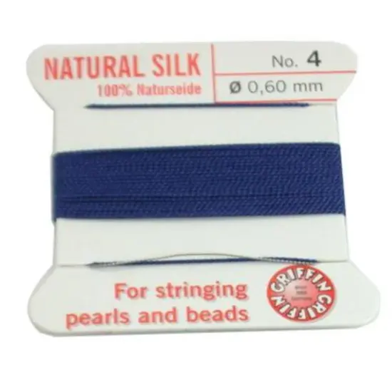 Dark Blue Griffin Silk Bead Stringing Cord #4 {1}