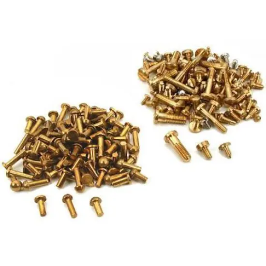 400 Clock Bell Case Screws Clock Spare Nuts Brass Part {2}